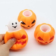 [ Pop it ] Cute Squishy Toys Scary Ghost Pumpkin Egg Squeeze Squirrel Cup Ball suitable for Kids Party Slime Squeeze toys