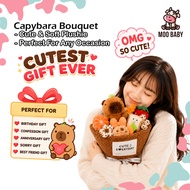 ⭐Moo Baby Doll Bouquet Capybara boquet birthday bunga hadiah birthday buket bunga birthday 卡皮巴拉花束 娃娃