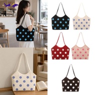 [Simhoa] Polka Dot Shoulder Bag, Portable, Fashionable, Casual Handbag for Office Workers And Gym-go