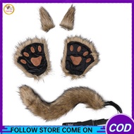 5pcs Wolf Costume Set Cosplay Set Ears Tail Paw Gloves For Girls Boys Teens Grown-ups Party Dress Up