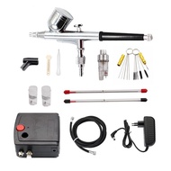 Dual-hành động súng phun Airbrush với máy nén 0.3mm Airbrush Kit cho móng tay Airbrush cho mô hình/b