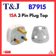 (SG Stock) T&J 15A Round Pin Plug Top (B7915)