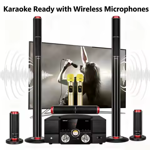 5.1 Home Theater Set 200W Peak Sound Box 8Ω HiFi Bluetooth Speaker 3-Way 3 Inch Active Audio Coaxial