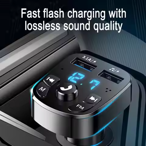 Audio MP3 Player Bluetooth-Compatible 3.1A Fast Charging Car Radio Modulator Wireless FM Transmitter