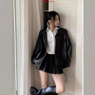 ROWAY men'sJacket Boxy form, PU leather | Elastic leather