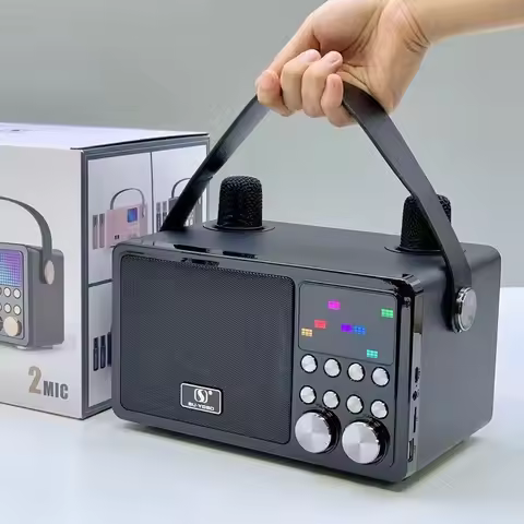 100W High Power RGB Pickup Rhythm Light Wireless Portable Microphone Bluetooth Speaker Sound Family 