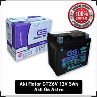 Original GS Battery GTZ6V 12V 5Ah Aki Motor Vario 125-150 PCX ADV CBR 150 Beat Sporty Scoopy eSP New