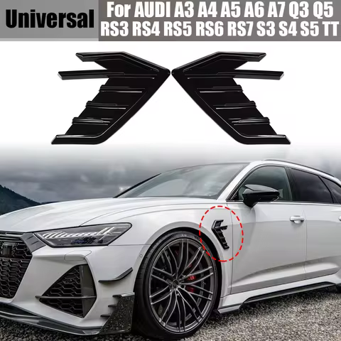 Car Front Fender Air Vent Side Trim Sticker Cover Universal For Audi A3 A4 A5 A6 A7 S3 S4 S5 S6 S7 R
