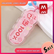 SG No worries Lucky sign key chain DIY accessories acrylic cute beautiful meaning pendant