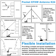 [LIS1] Pocket EFHW Antenna K24 3-30MHz Frequency Band Shortwave Wideband End-fed Halfwave with Cloth