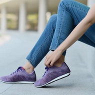MIT【緹花布舒腳鞋-女款紫】運動鞋 休閒鞋 健走鞋 透氣 不脫膠