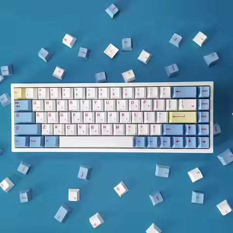 Korean Keycaps 125 keys Blue White Cherry Profile PBT key caps for Gamer Mechinical Keyboard 98/68/7