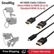 สายข้อมูล HDMI 4K แบบบางเฉียบขนาดเล็ก100ซม. (A ถึง A) (D ไปยัง A) สำหรับโซนี่ A7RIII / A7M3 / A7II /