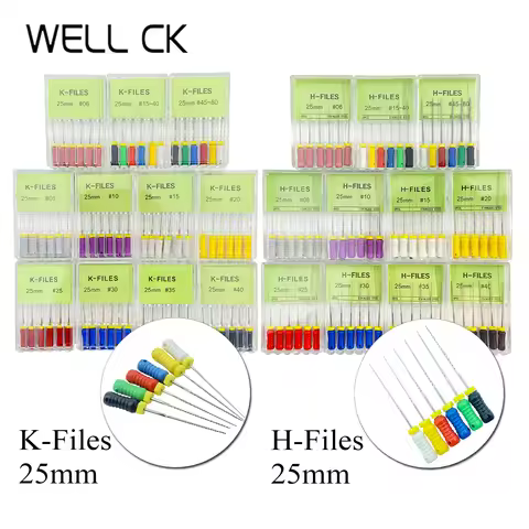 Dental Tools Root Cannal Endo H File 25mm K File 25mm Stainless Steel Endodontic Instruments Dentist