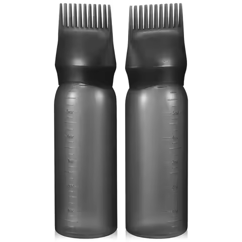 2Pcs Hair Washing Bottles Root Comb Applicator Bottle Leak Proof Hair Dye Applicator for Professiona