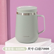 แก้วน้ำสแตนเลส LocknLock เก็บความร้อน/เย็น สำหรับชา กาแฟ พร้อมหูจับ ทรงใหญ่ สไตล์สดใส