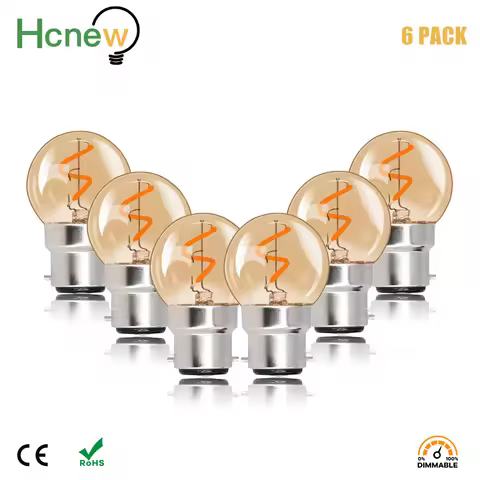 Spiral Filament Led Dimmable Light Bulb G40 B22 Bayonet Cap Energy Saving 1W (Equivalent 10W) Led La