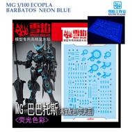 [SNOW FLAME]  MG122  MG 1/100 ECOPLA BARBATOS GUNDAM NEON BLUE WATER DECAL [FLUORESCENT]