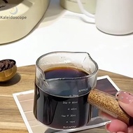 <H&Z<70/100ml Wood Handle Glass Espresso Measuring Cup DIY Milk Jug Coffee Supplies Ransparent Trans