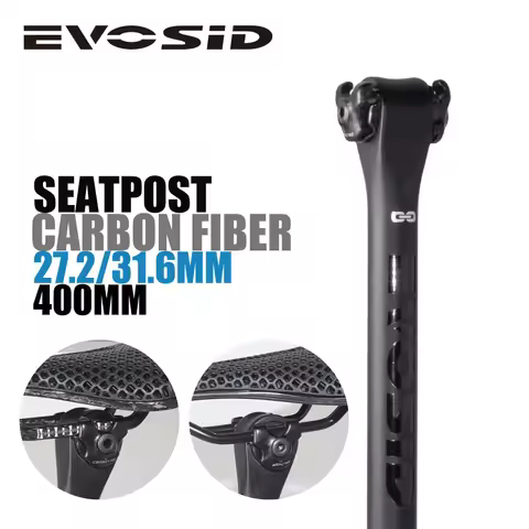 EVOSID TERRA Carbon Fiber Seatpost Mtb Road Bike Seat Tube 27.2/31.6mm Ultra-light UD Matte Long 400