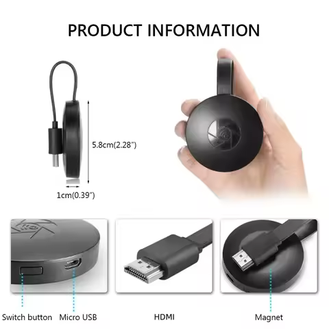 Portable G2 Miracast Anycast WiFi Display Dongle 1080P HDMI Wireless Screen Mirroring Adapter for iO