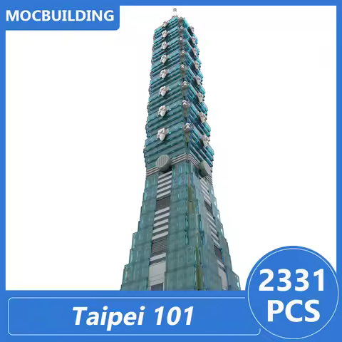 Taipei 101 1:800 Scale Model Moc Building Blocks Diy Assemble Bricks Architecture Educational Creati