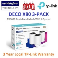 TP-LINK DECO X80 3-Pack AX6000 Dual-Band Mesh WiFi 6 System ( Pack of 3 ) - 3 Year TP-Link Warranty