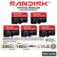 SanDisk Extreme Pro microSD Card (Smartphones/Cameras/Drones) 4K U3 V30 32GB 64GB 128GB 256GB 512GB