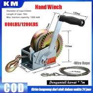 800lbs 1200lbs Wire Rope Hand Winch Kualitas Mesin Derak Manual Tangan Hand Winch Manual Boat Winch