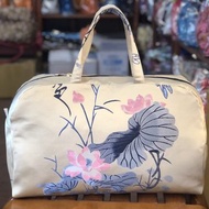 客制荷塘月色輕旅行袋行李袋超大波士頓包