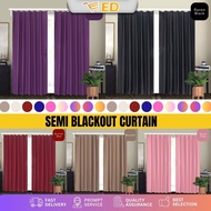 ED_2in1 Curtain Cangkuk Semi Blackout Hook/Rod Modern Langsir Tingkap Pintu Bilik Sliding Door Curtain CANTIK