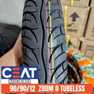 CEAT TIRES 90/90-12 100/80-12 110/80-12 110/70-12 MADE IN INDIA TUBELESS FREE PITO SEALANT