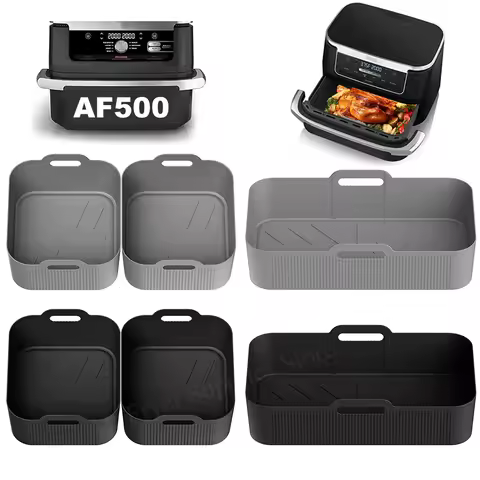 Silicone Air Fryer Liner for Ninja AF500 Reusable Non-Stick Air Fryer Basket with Handle Baking Oven