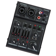 ammoon AGM02 Mini 2-Channel Sound Card Mixing Console Digital Audio Mixer 2-band EQ Built-in 48V Phantom Power 5V USB Powered for Home Studio Recording DJ Network Live Br [ppday]