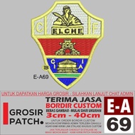 E-A69 LOGO EMBROIDERY PATCH SPAIN CLUB ELCHE LALIGA BALL - WHOLESALE REVIEW PATCH FOR/TESTIMONI
