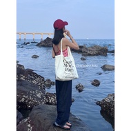 Letter Korea ins Blogger One-Shoulder Casual Canvas Bag