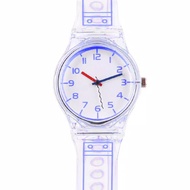 lj206 Jam Tangan Quartz Analog Dial Jam Tangan Karet Jelly Warna Jam Tangan Transparan untuk Wanita