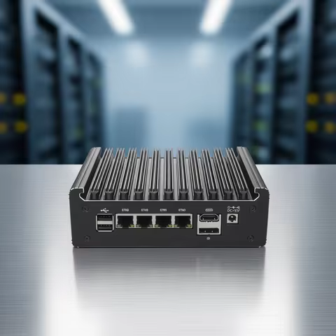 Solid Fanless Firewall Mini PC Intel i5-8250U N150 N95 Pentium 6405U 4417U 4x2.5G LANs DDR4 NVMe pfS