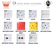 CROWN CA 13A 15A SWITCH SOCKET / TEL / TV / ASTRO / DIMMER / BELL PRESS / WATER HEATER AIR-COND / 1W