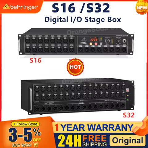 Behringer S16/ S32 16-output / 32-input Digital Stage Box with Remote-controllable Midas-designed Mi