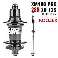 KOOZER | ดุม MTB KOOZER XM490 PRO ชุดหน้า หลัง BOOST QR 141x10mm 28/32H 6 Pawls เหล็ก CR-MO HG 8-11S