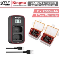 KingMa Canon LP-E6 LP-E6NH Battery LCD Dual Charger Kit