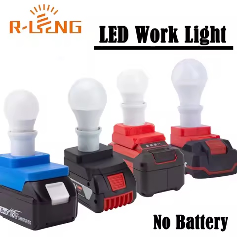 E27 Bulb Lamp LED Work Light For Makita/Bosch/Ozito18V Parkside X20V Lithium Battery Portable Emerge