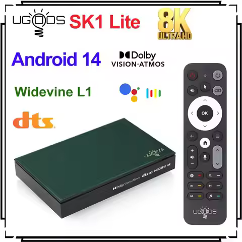 Amlogic S928X-K 1000M Android 14.0 8K Set Top Box UGOOS SK1 Lite TV BOX 4G64G Dolby Vision Audio ATM