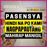 ✧ ◹ ◮ Bawal Utang / No Credit Signage Store Display PVC LAMINATED TARPAULIN