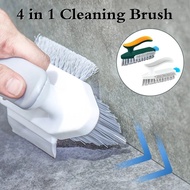 4 in 1 Creative Bathroom Kitchen Crevice Floor Brush with Handle V-shaped Dense Bristles Strong Clea