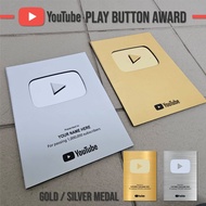Wall Decoration Youtube Play Button Silver, Gold HIASAN DINDING Customize Name