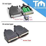 DB25 Male/Female Solderless 25-Pin Serial Port Connector Kit Screw Type DIY Housing PCB Breakout DB 