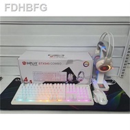 ☒◈INPLAY STX540 4 IN 1 Cute white Gaming Keyboard, Mouse with Headset, Mouse Pad Combo For PC Comput