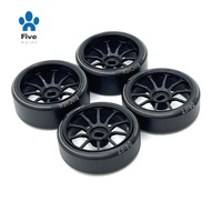 4Pcs Hard Plastic Drift Tire Tyre Metal Wheel Rim for  284131 K969 K989 P929 Mini-Z 1/28 RC Car Upgr